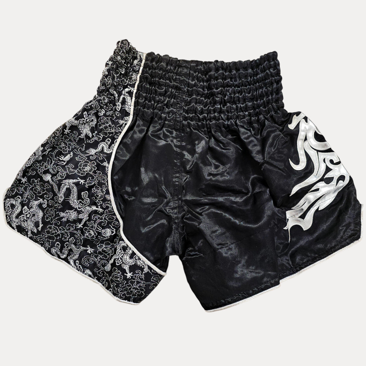 Fluory Silver Leaf Kids Muay Thai Shorts Fight Co