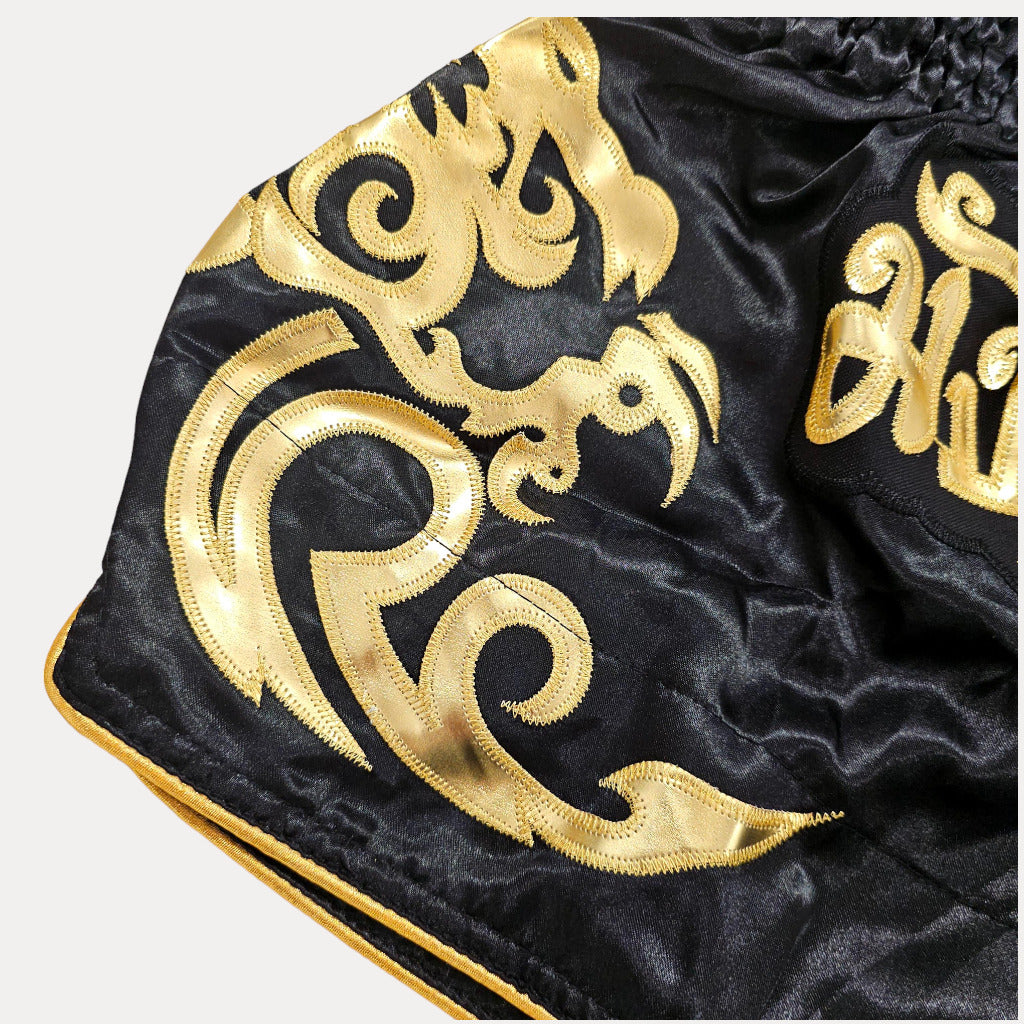 Fluory Gold Leaf Muay Thai Shorts Fight Co