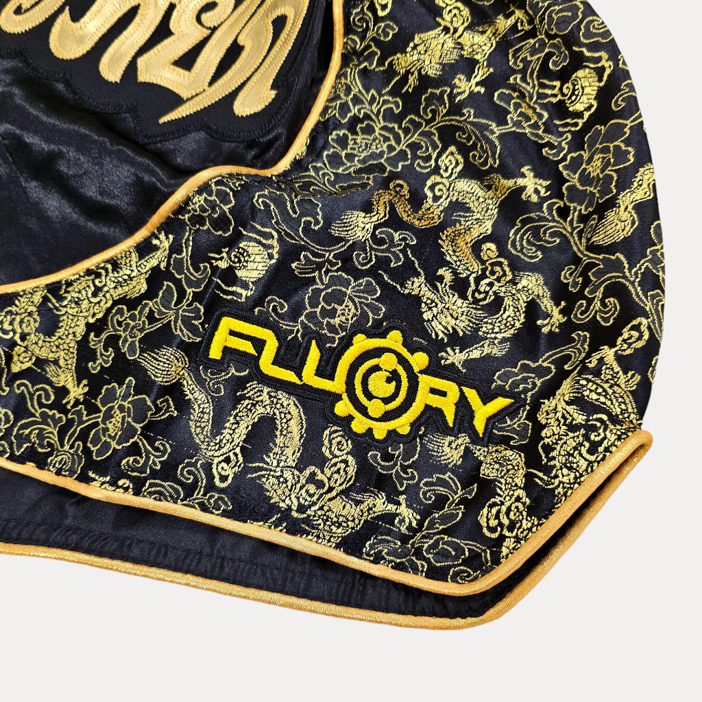 Fluory Gold Leaf Muay Thai Shorts Fight Co