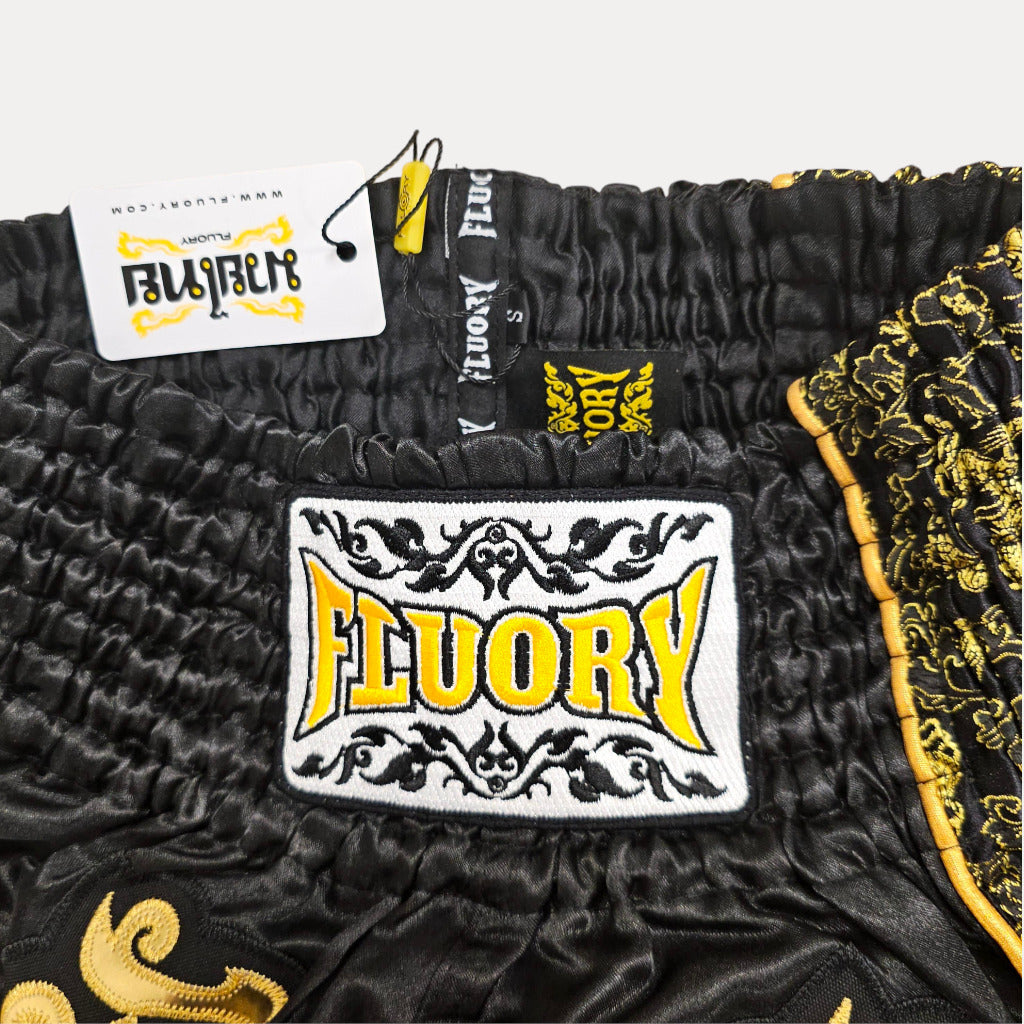 Fluory Gold Leaf Muay Thai Shorts Fight Co