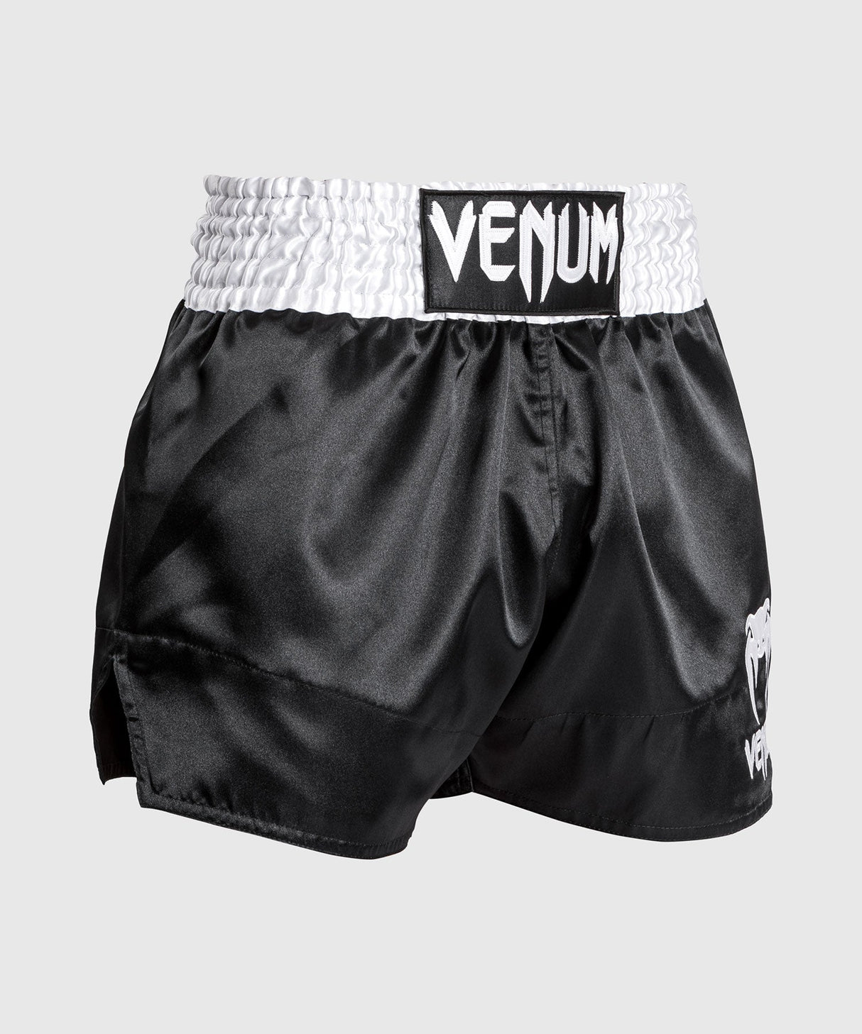 Venum Classic Muay Thaï Short - Black/White/White Fight Co