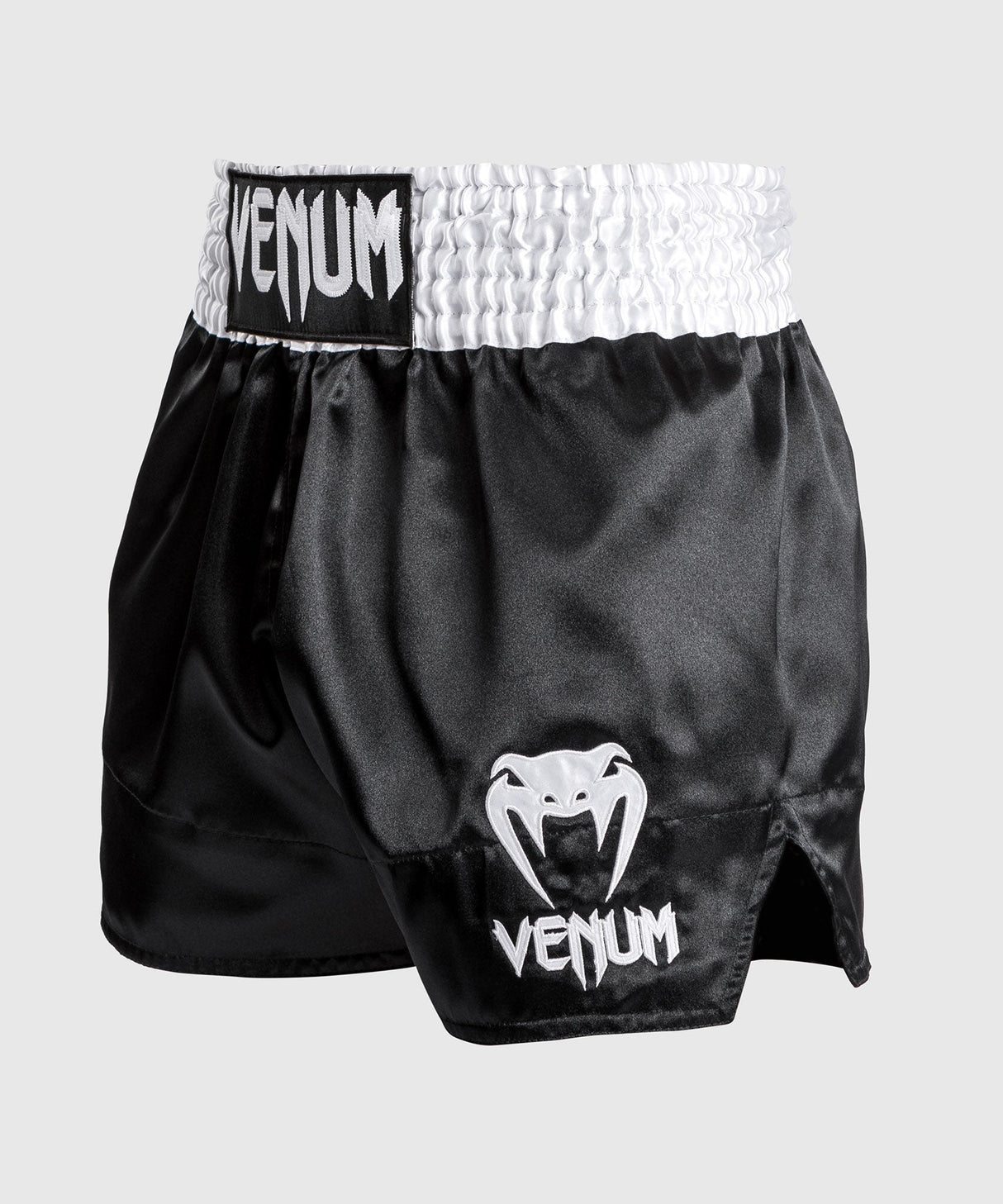 Venum Classic Muay Thaï Short - Black/White/White Fight Co