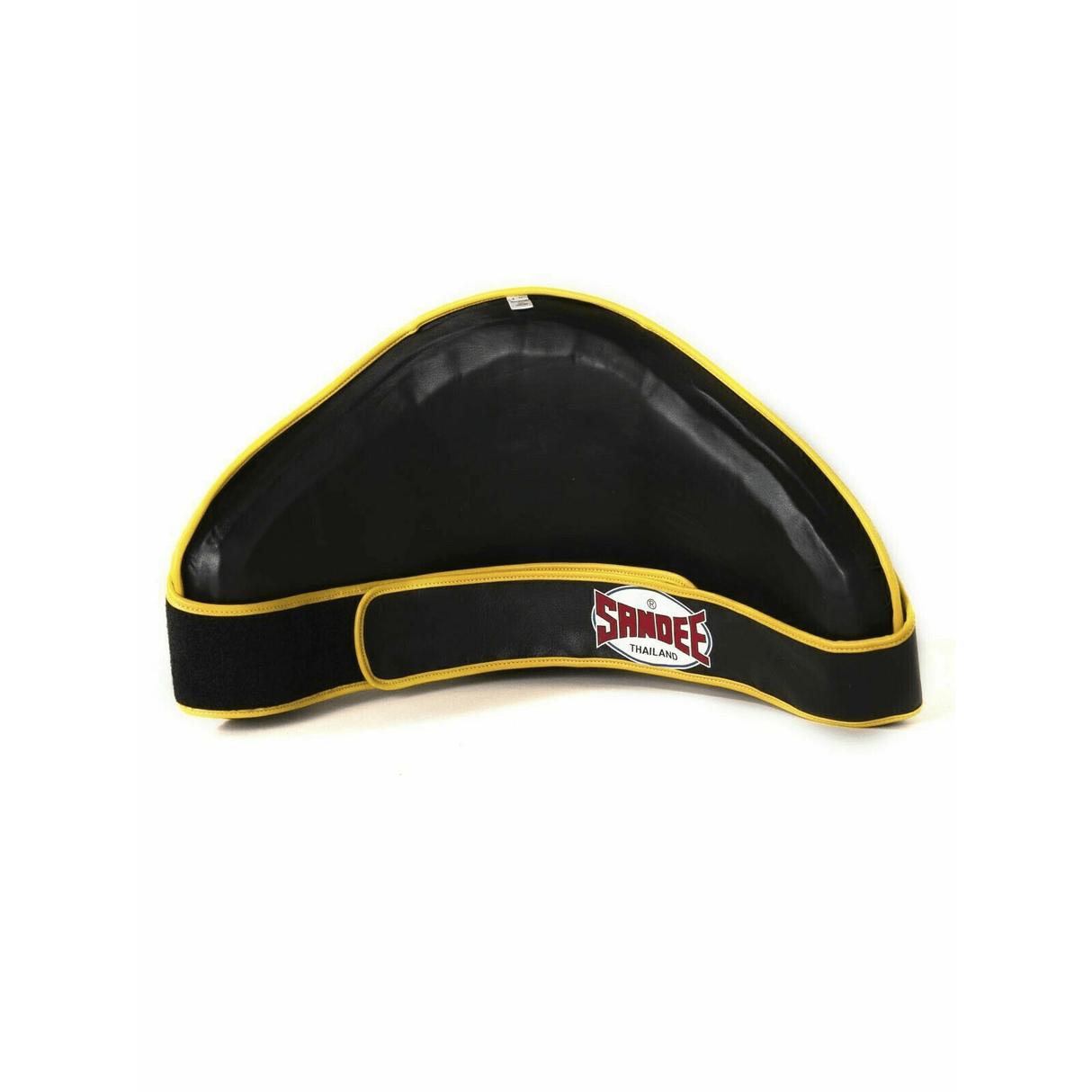 Sandee Muay Thai Boxing Belly Pad Black & Yellow Leather Training  Fight Co