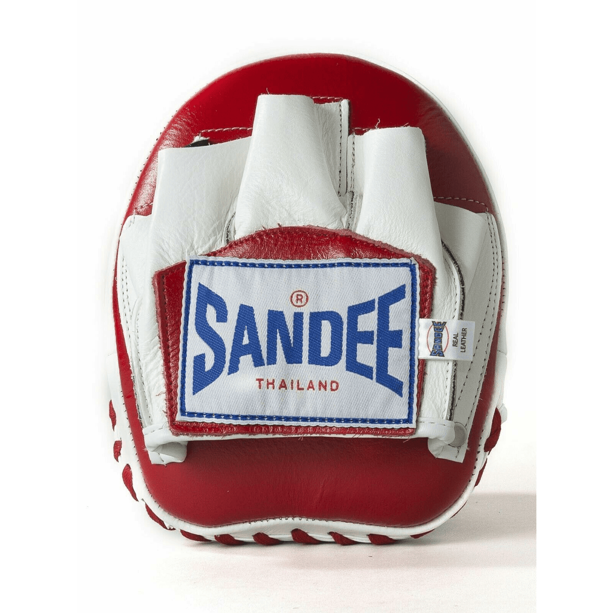 Sandee Muay Thai Boxing Mini Focus Mitts Leather Red & White  Fight Co