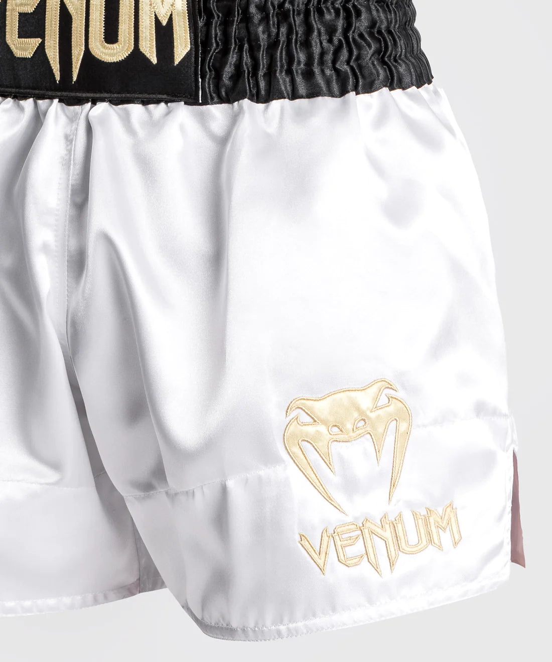 Venum Classic Muay Thaï Short - Black/White/White Fight Co