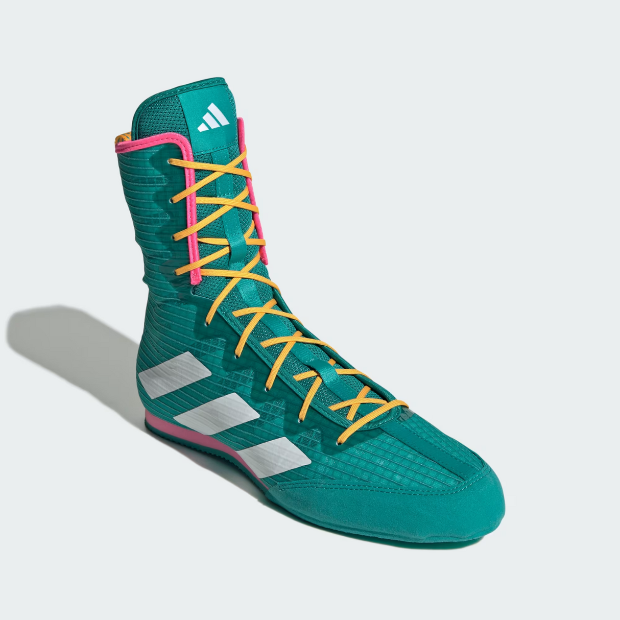 Adidas Box Hog 4 Boxing Boots - Teal/White/Lucid Pink