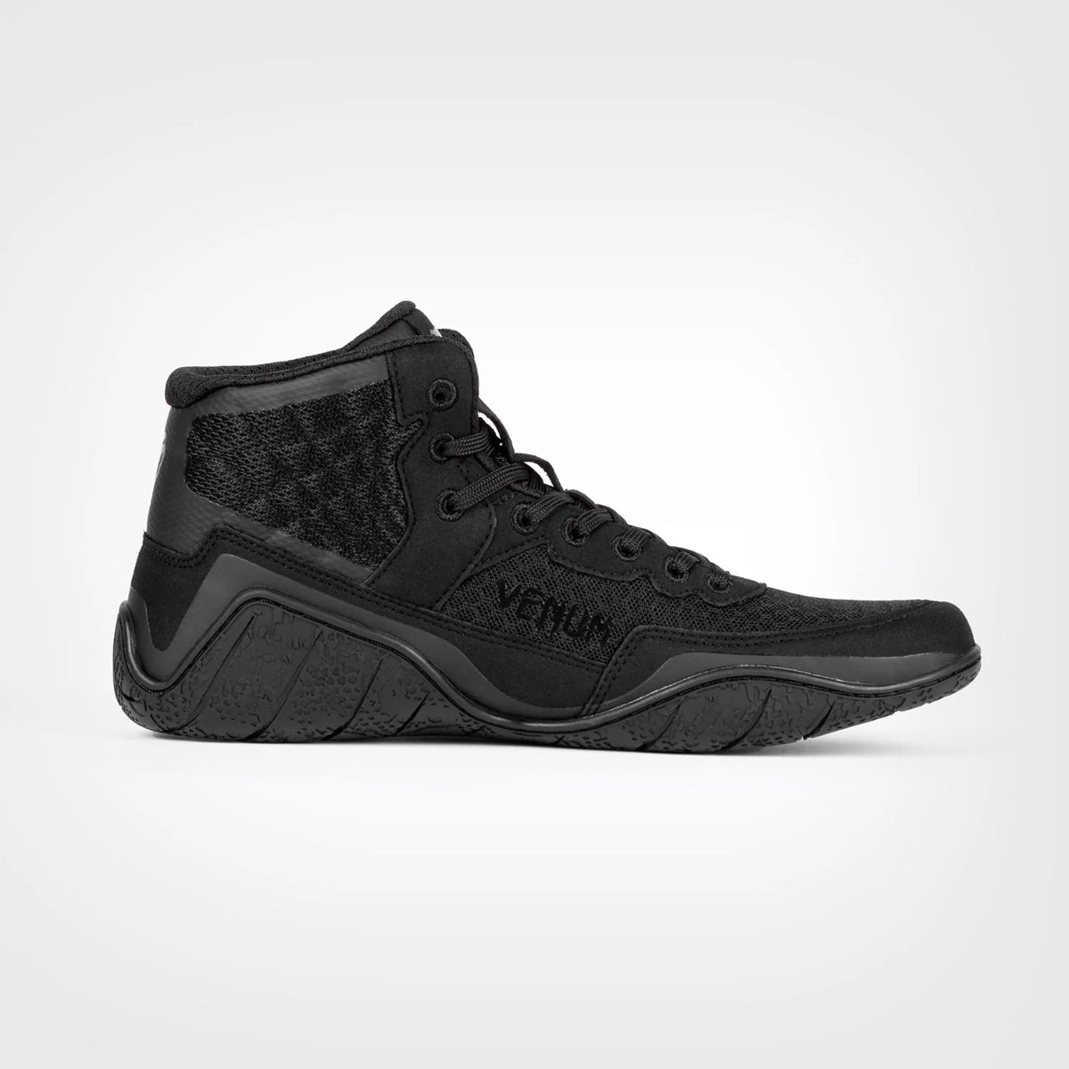 Black/Black Venum Elite Wrestling Shoes - Fight Co