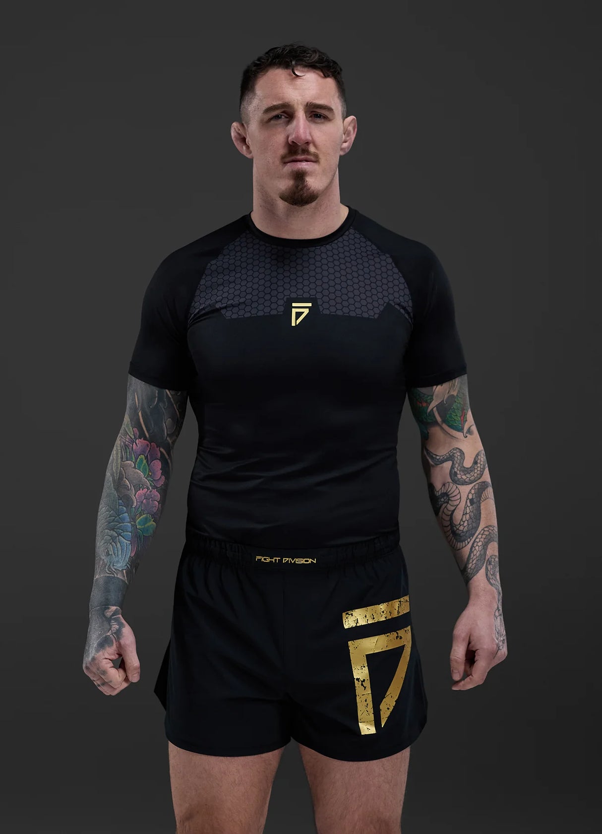 Gym King Fight Division Combat Short Sleeve Rash Guard