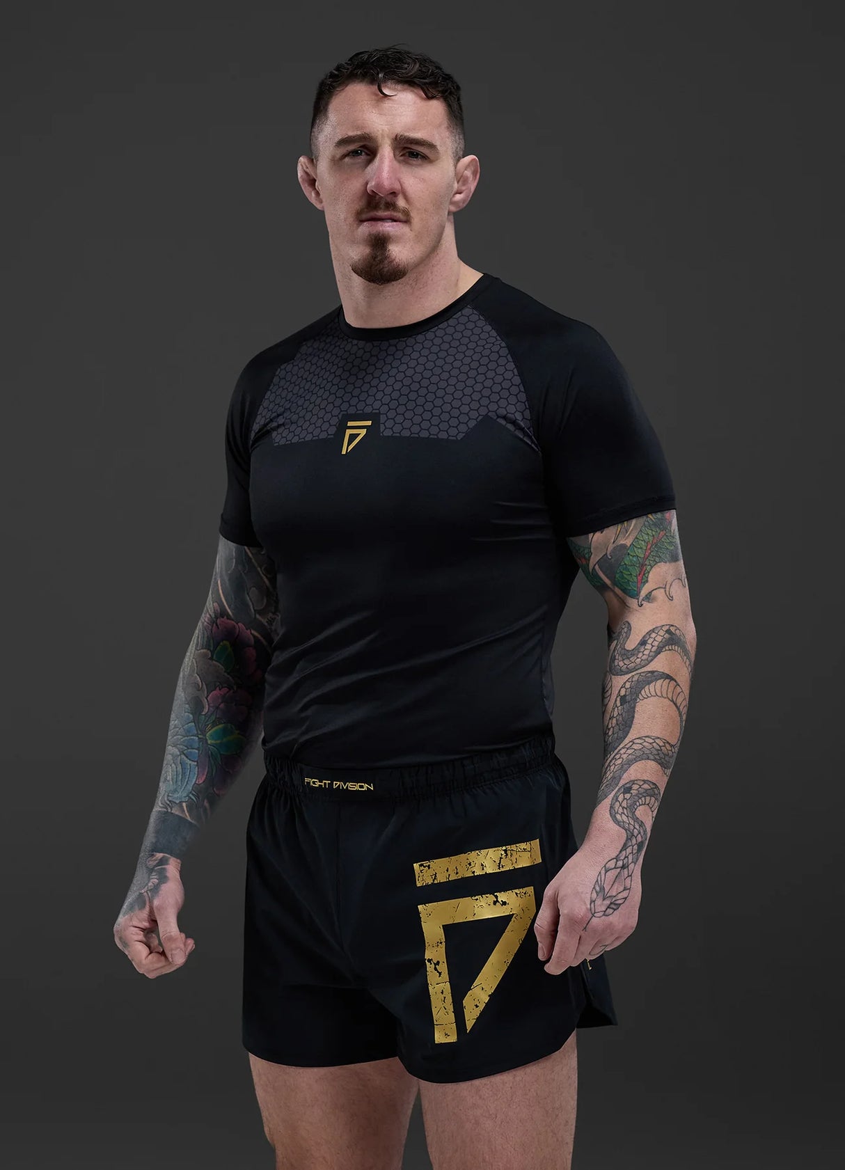 Gym King Fight Division Combat Short Sleeve Rash Guard