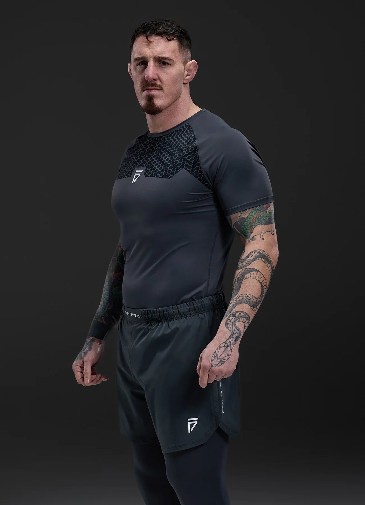 Gym King Fight Division Combat Short Sleeve Rash Guard