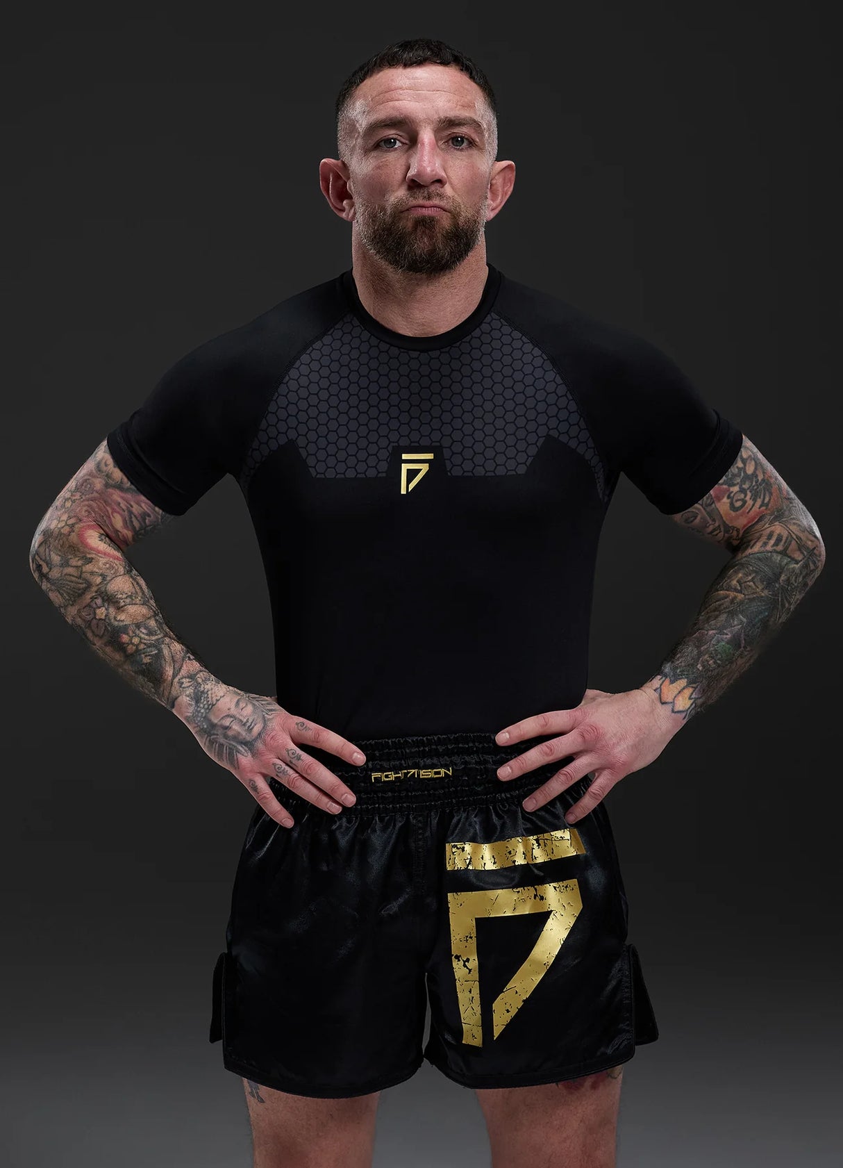 Gym King Fight Division Combat Short Sleeve Rash Guard