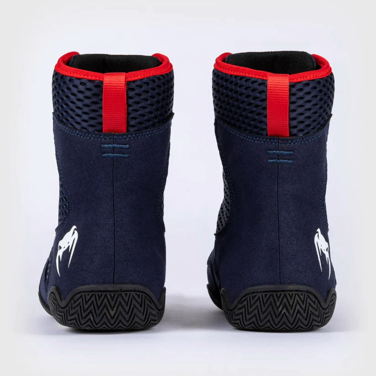 Navy Blue/Red Venum Contender Boxing Shoes - Fight Co