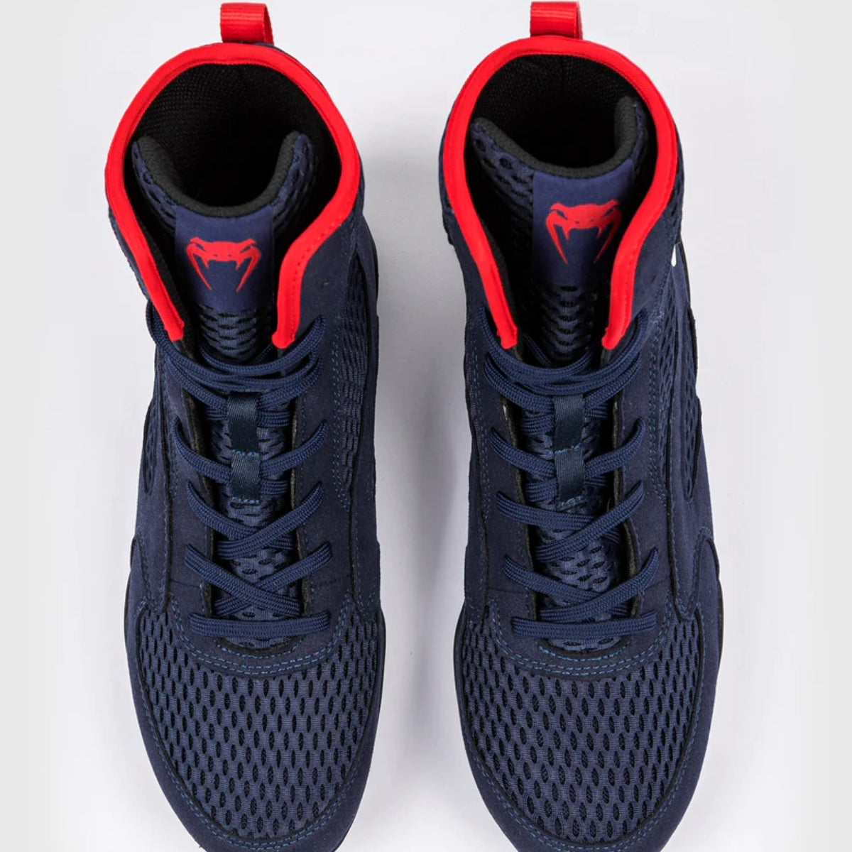 Navy Blue/Red Venum Contender Boxing Shoes - Fight Co