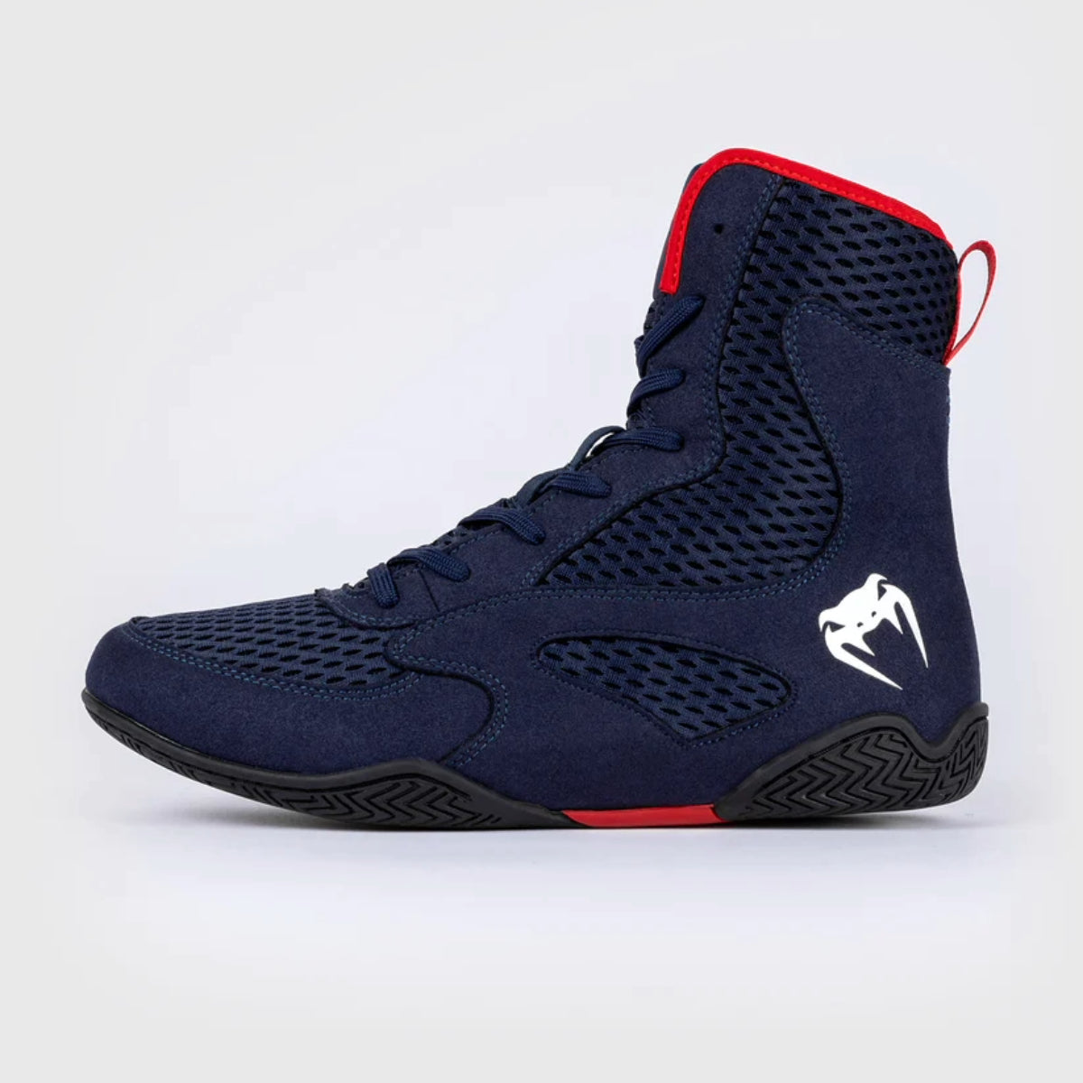 Navy Blue/Red Venum Contender Boxing Shoes - Fight Co