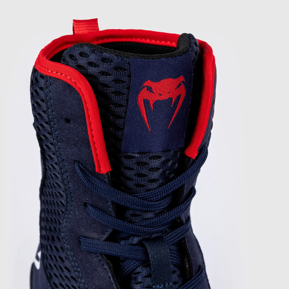 Navy Blue/Red Venum Contender Boxing Shoes - Fight Co