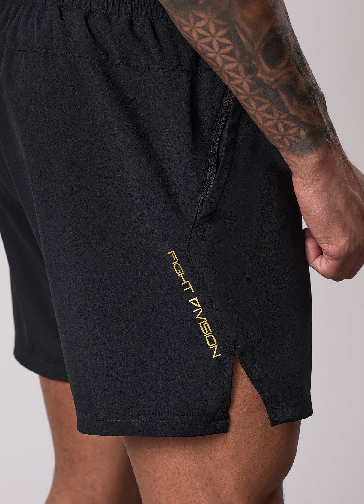 Gym King Fight Division Training 5" Short - Black/Gold