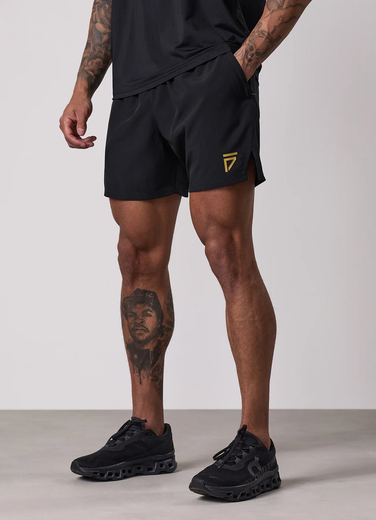 Gym King Fight Division Training 5" Short - Black/Gold