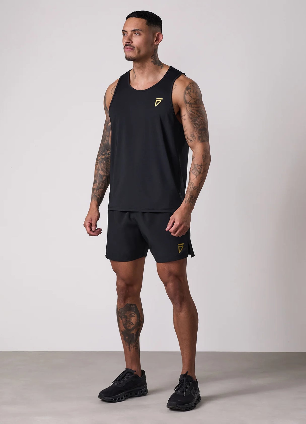 Gym King Fight Division Training 5" Short - Black/Gold