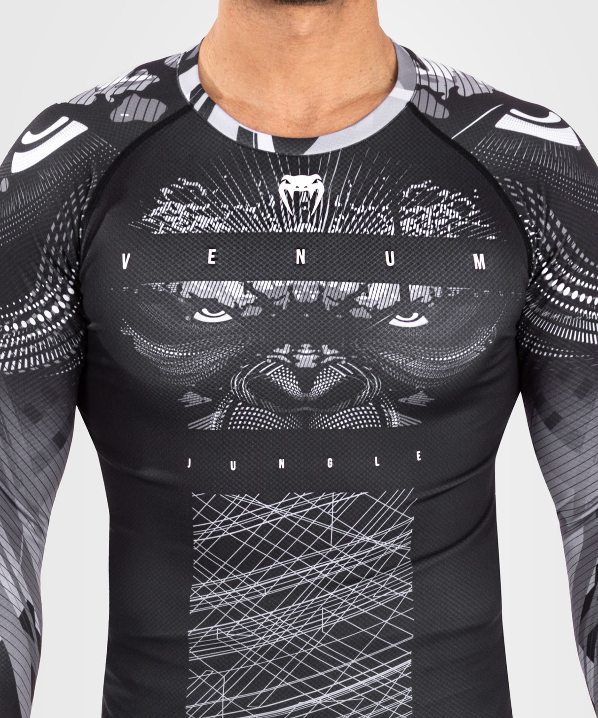 Venum Gorilla Jungle Long Sleeve Rash Guard - Black/White