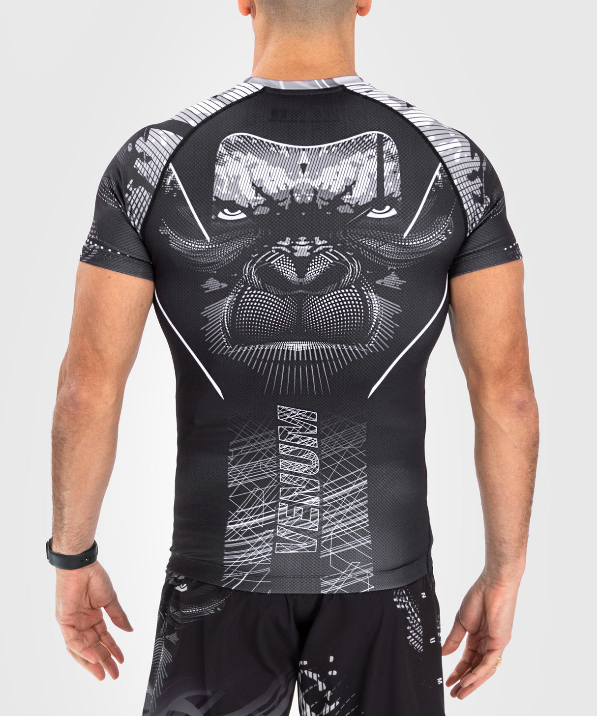 Venum Gorilla Jungle Short Sleeve Rash Guard - Black/White