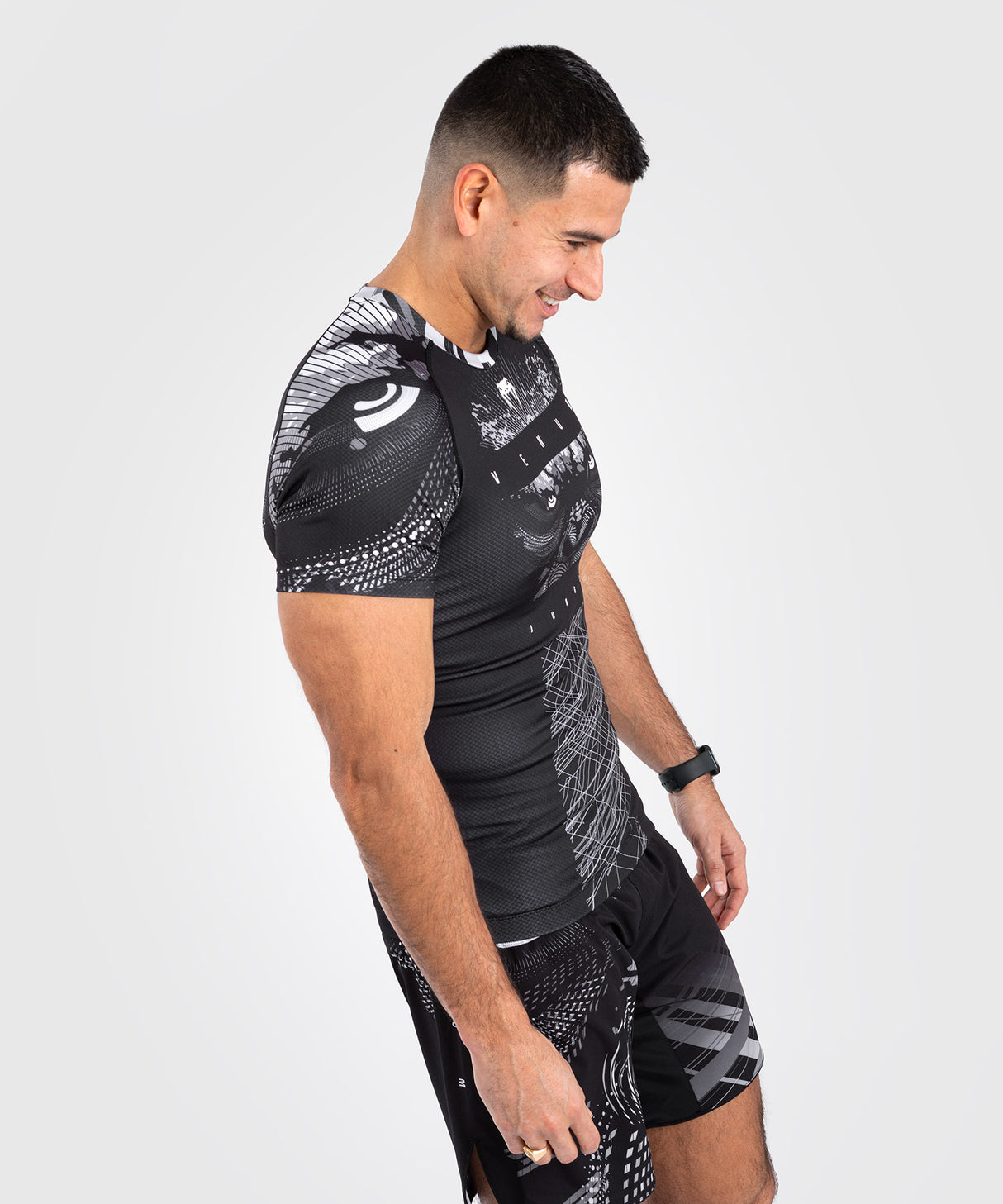 Venum Gorilla Jungle Short Sleeve Rash Guard - Black/White