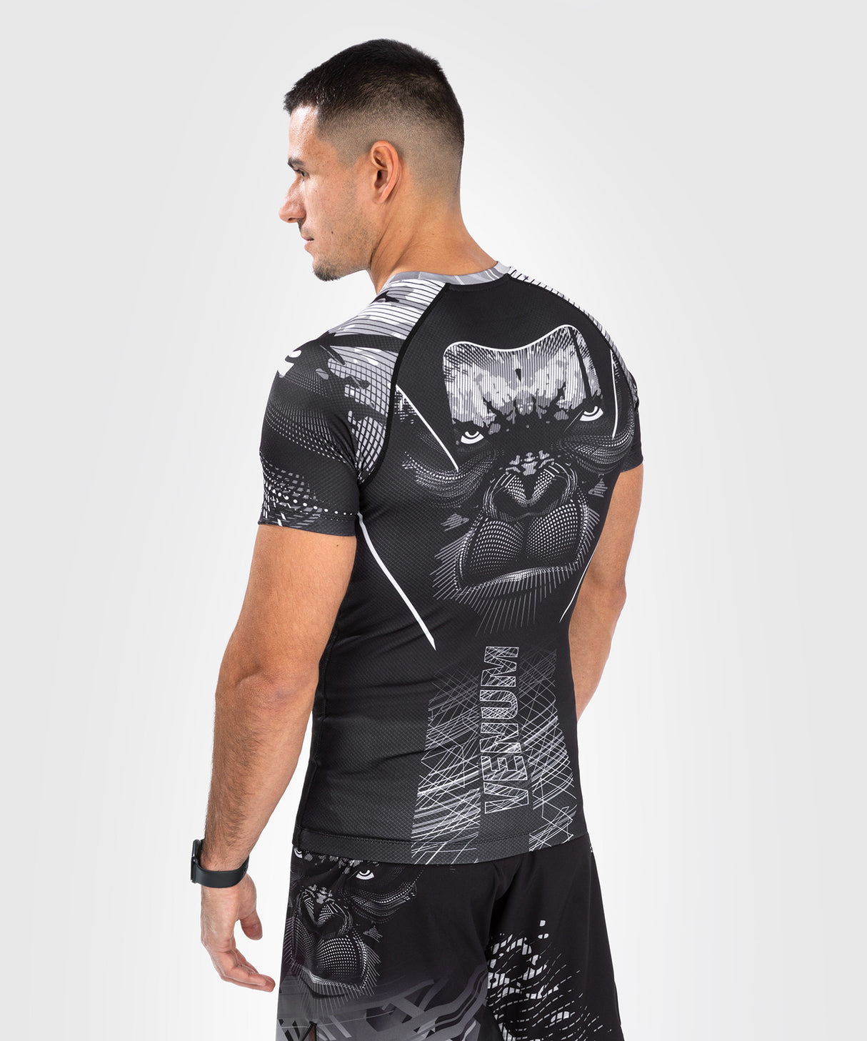 Venum Gorilla Jungle Short Sleeve Rash Guard - Black/White