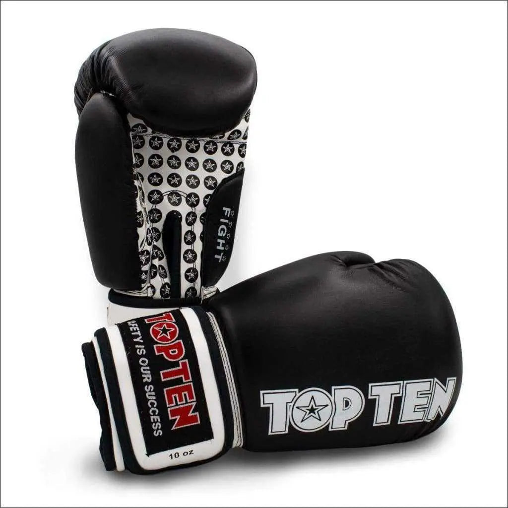 Top Ten Fight Boxing Gloves Black/White Top Ten