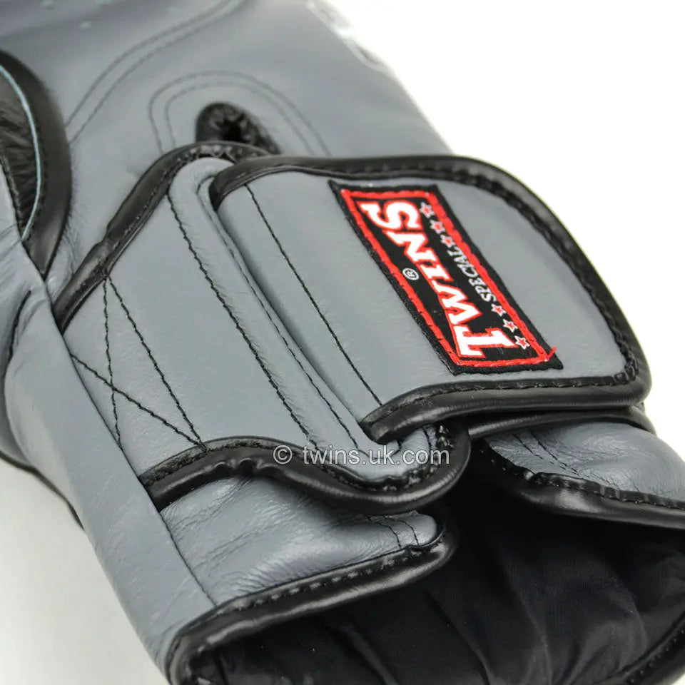 Twins Special Deluxe Sparring Gloves - Black Grey Twins Special