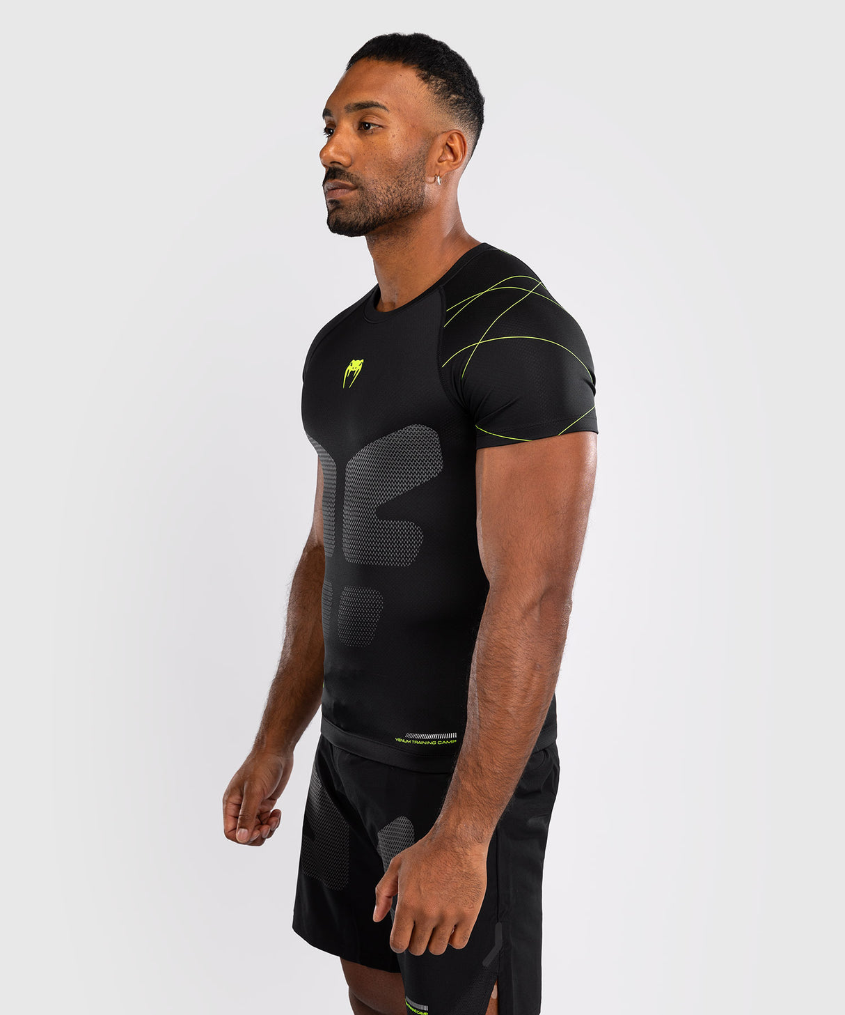 Venum Training Camp 4.0 Short Sleeve Rash Guard - Black/Neon Green