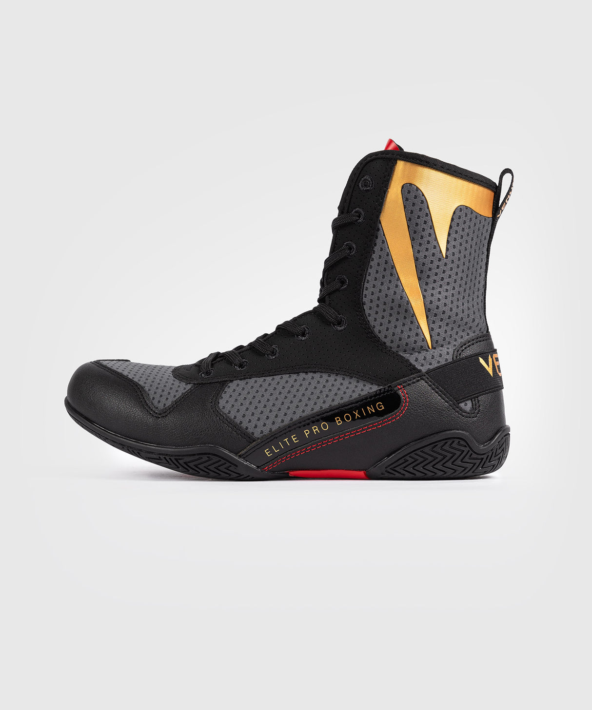 Venum Elite Boxing Shoes - Storm Grey/Gold