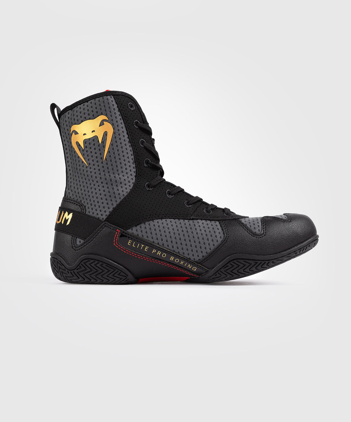 Venum Elite Boxing Shoes - Storm Grey/Gold