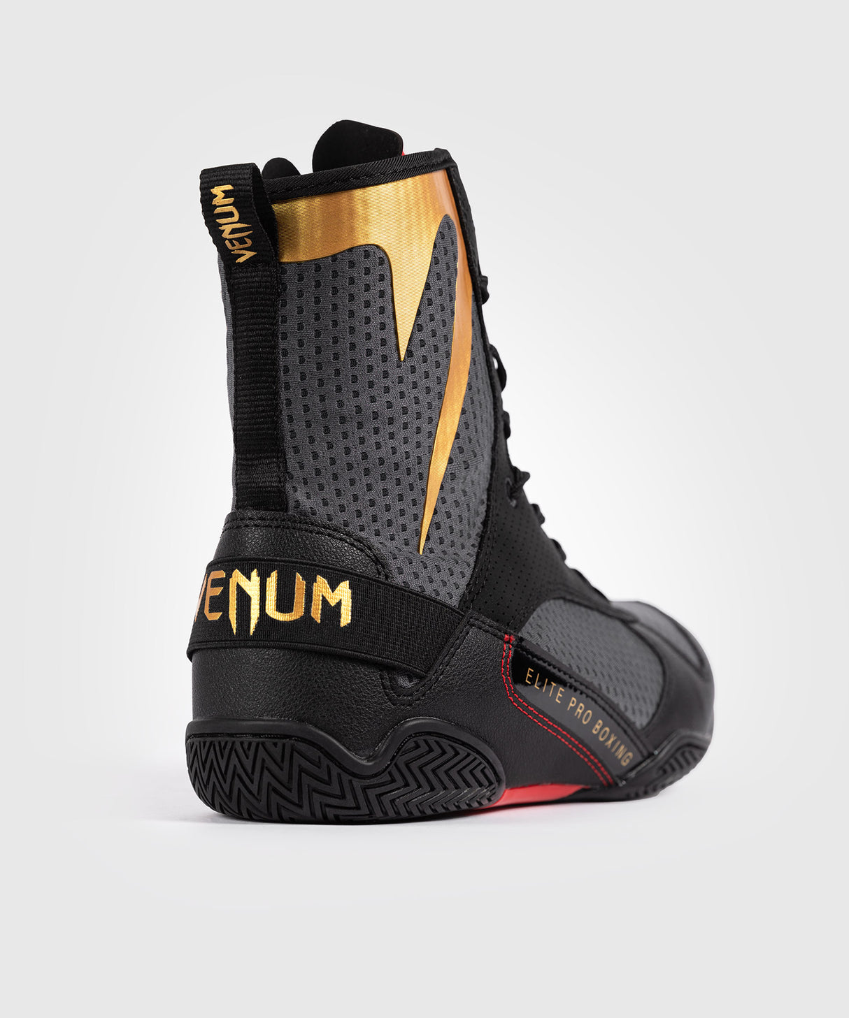 Venum Elite Boxing Shoes - Storm Grey/Gold