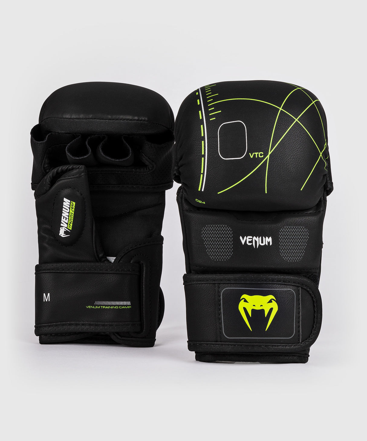 Venum Training Camp 4.0 MMA Sparring Gloves - Black/Neon Green