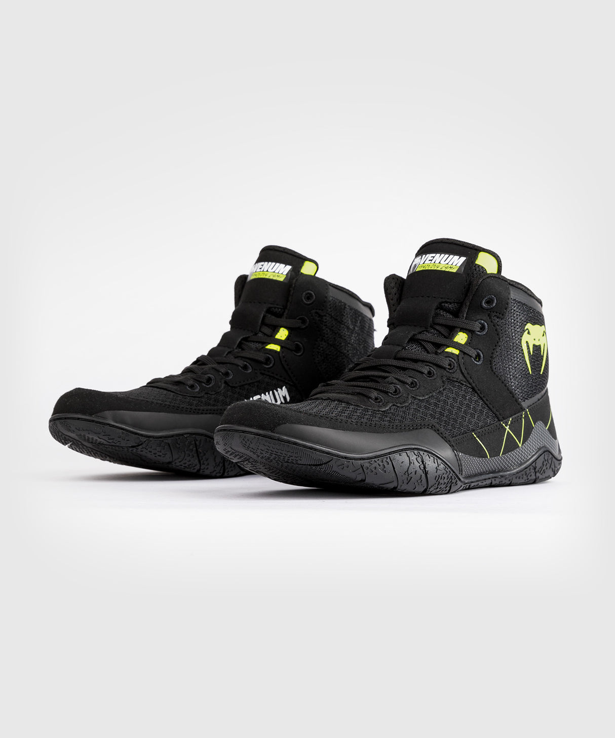 Venum Training Camp 4.0 Wrestling Shoes - Black/Neon Green