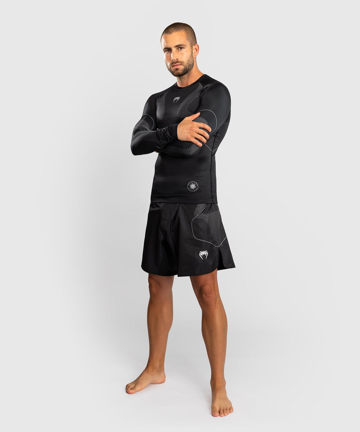 Venum Nexus Long Sleeve Rash Guard - Black/Silver