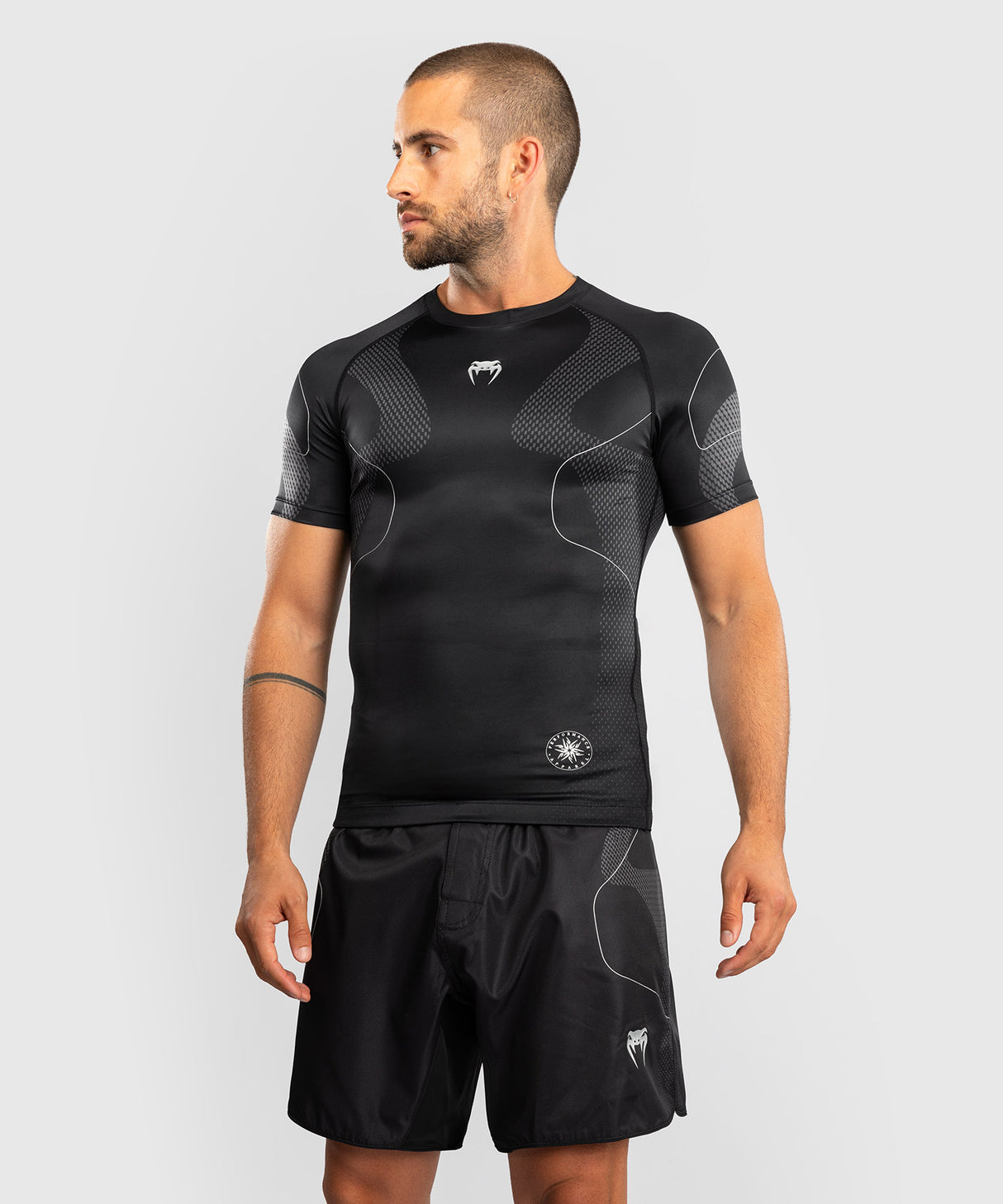 Venum Nexus Short Sleeve Rash Guard - Black/Silver