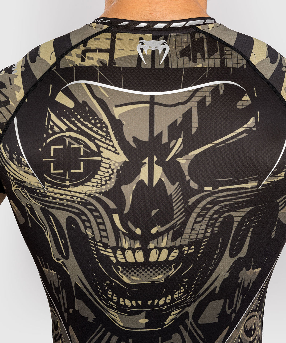 Venum Invader Short Sleeve Rash Guard - Black/Sand