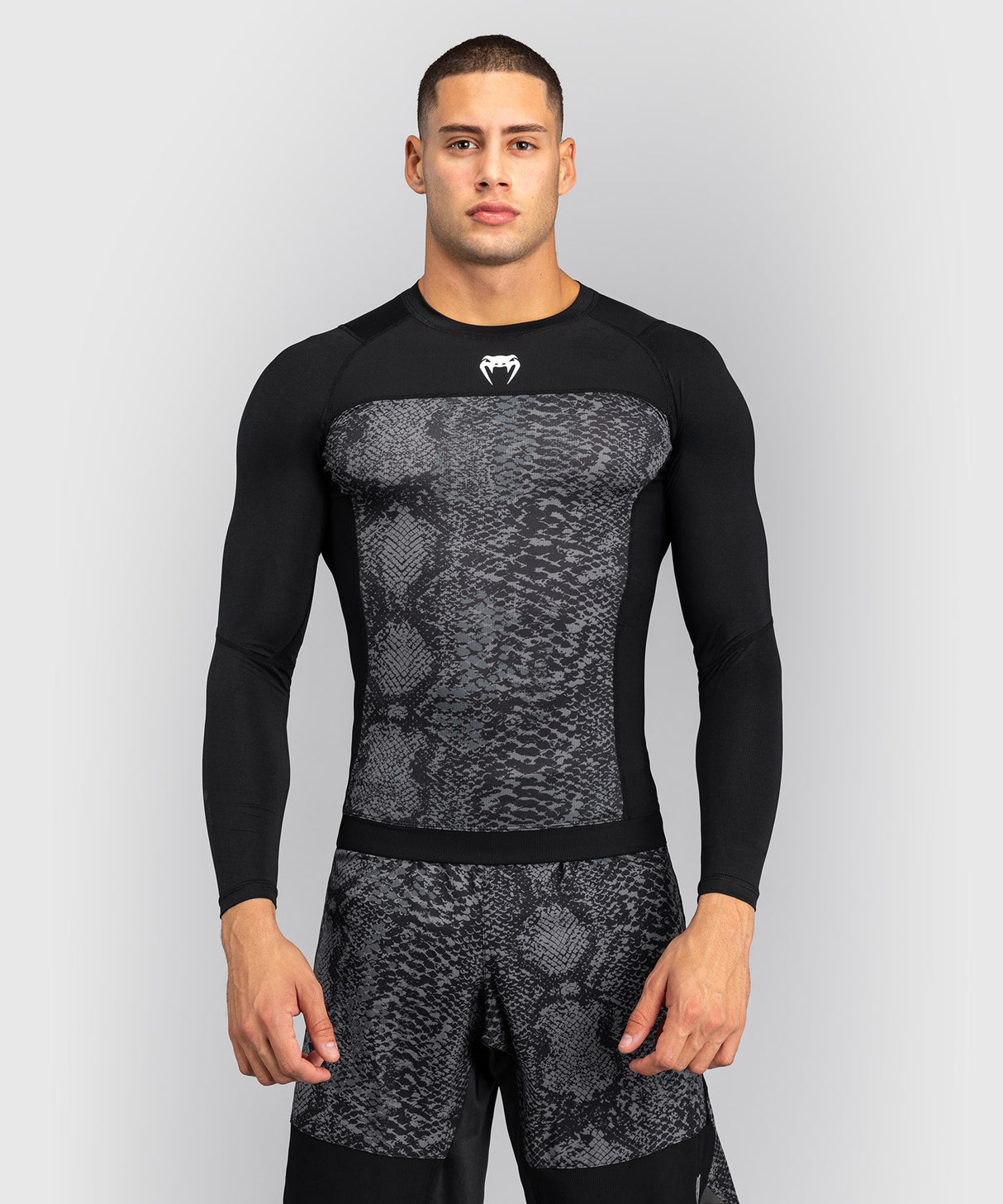 Venum G-Fit Scales Men's Long Sleeve Rash Guard - Black/Grey
