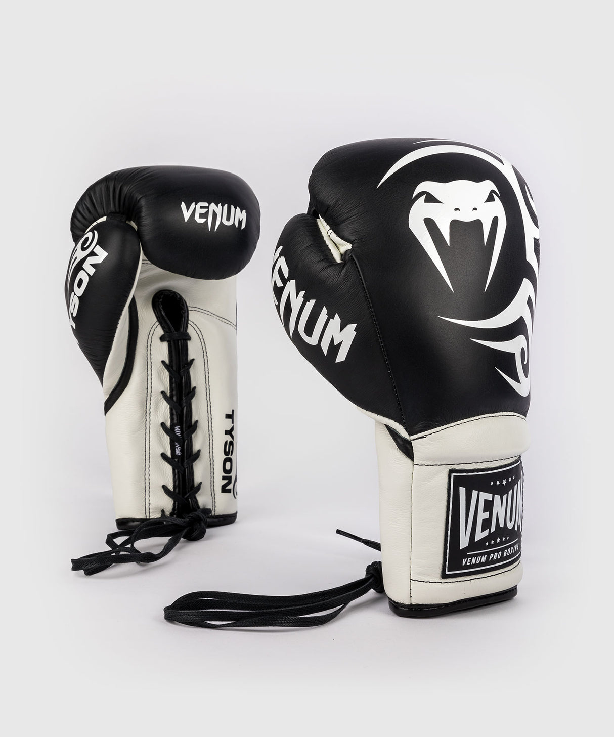 Venum Giant 2.0 Mike Tyson Pro Boxing Gloves with Laces - Deep Black/Optical White