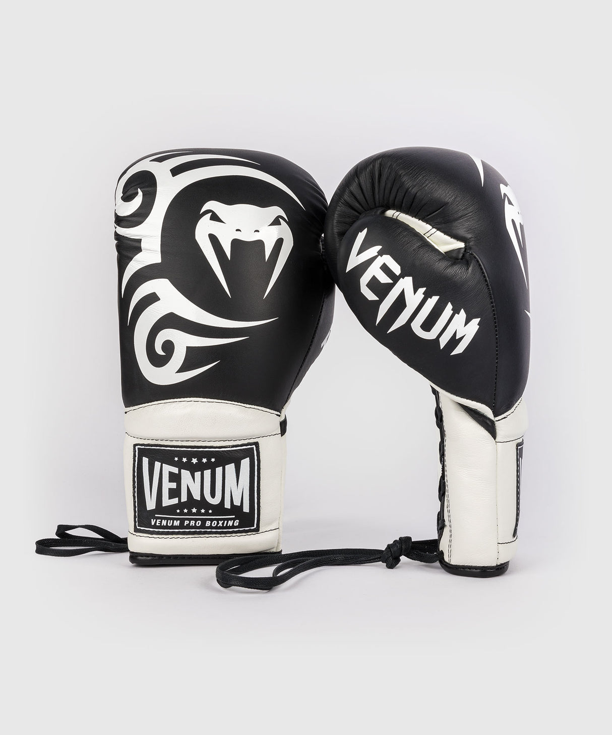Venum Giant 2.0 Mike Tyson Pro Boxing Gloves with Laces - Deep Black/Optical White