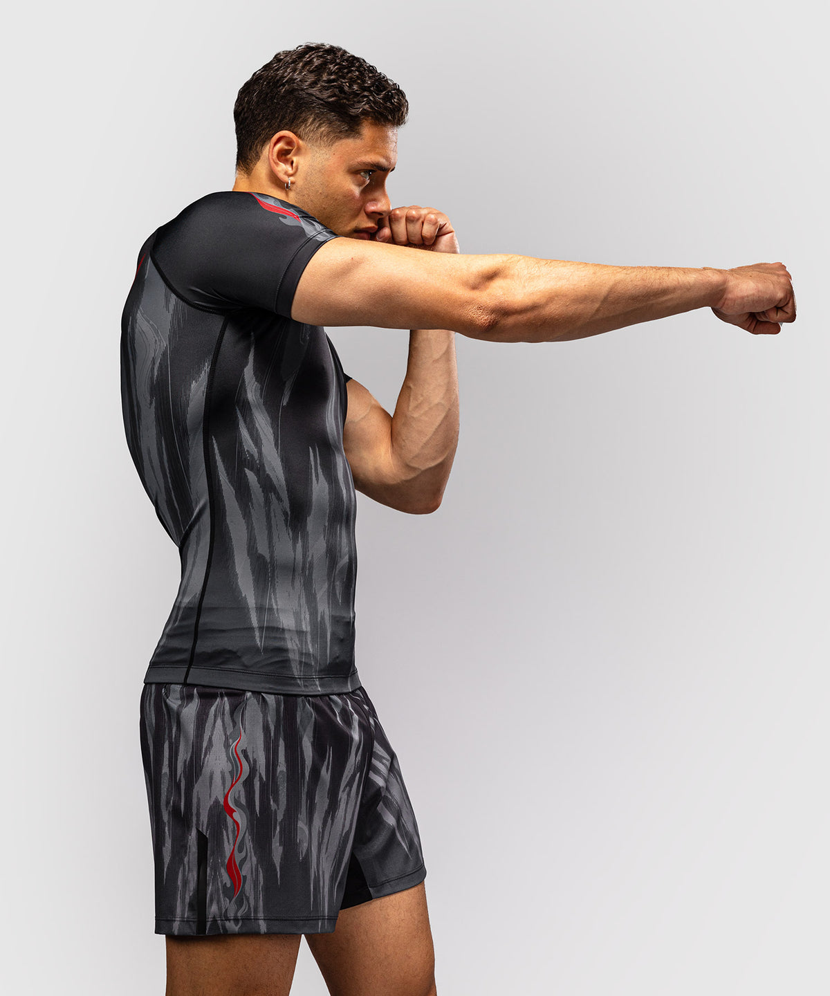 Venum Demon Short Sleeve Rash Guard - Black/Grey