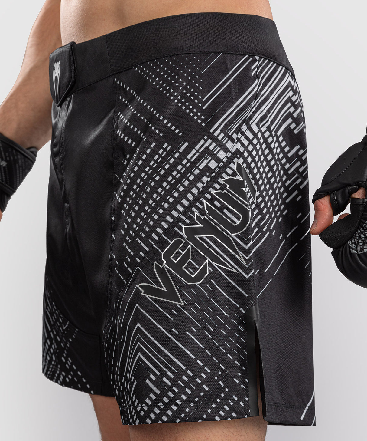 Venum Midnight Fury Fight Shorts - Black/Grey/Silver