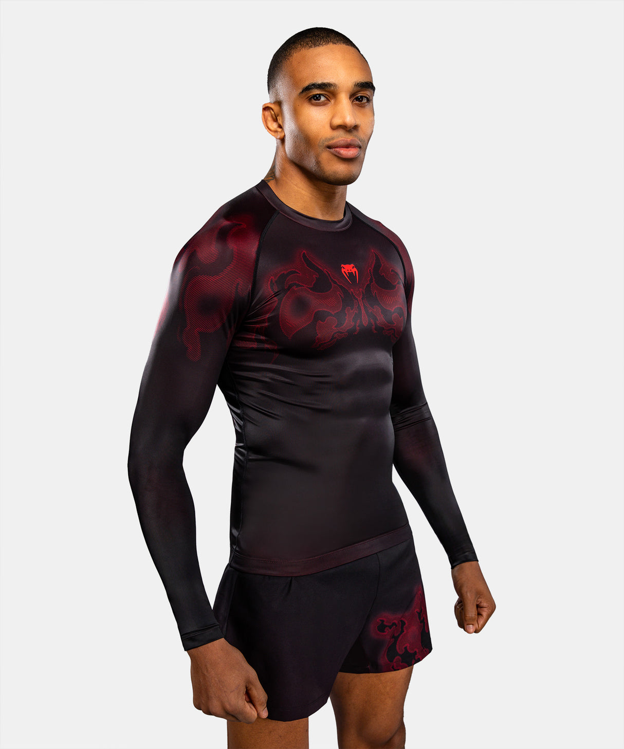 Venum Spectre Long Sleeve Rash Guard - Black/Red