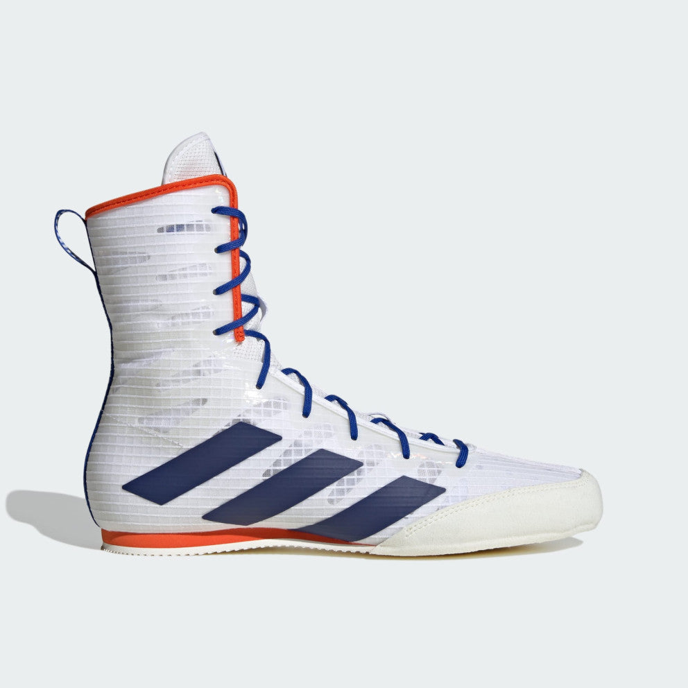 Adidas Box Hog 4 Boxing Boots - White/Dark Blue/Royal Blue