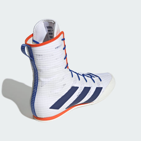 Adidas Box Hog 4 Boxing Boots - White/Dark Blue/Royal Blue