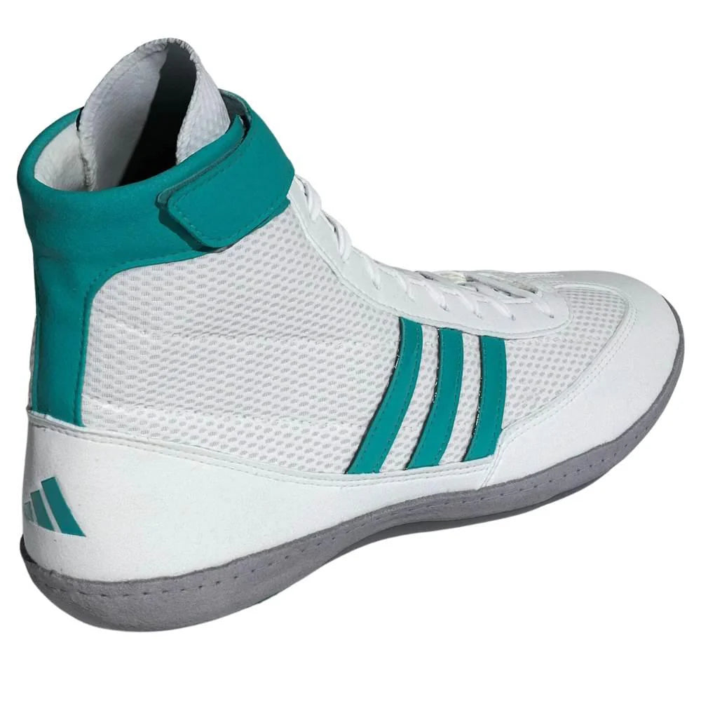 Adidas Combat Speed 4 Wrestling Boots - White/Teal/Grey