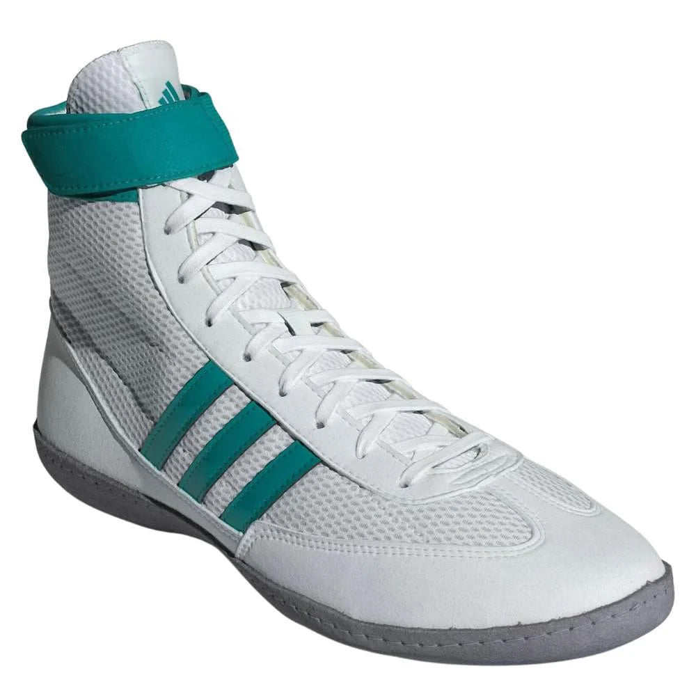 Adidas Combat Speed 4 Wrestling Boots - White/Teal/Grey