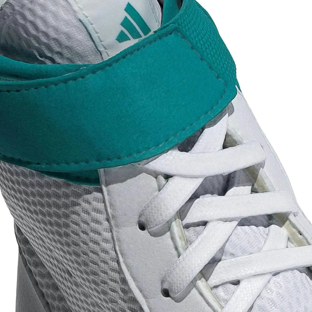 Adidas Combat Speed 4 Wrestling Boots - White/Teal/Grey