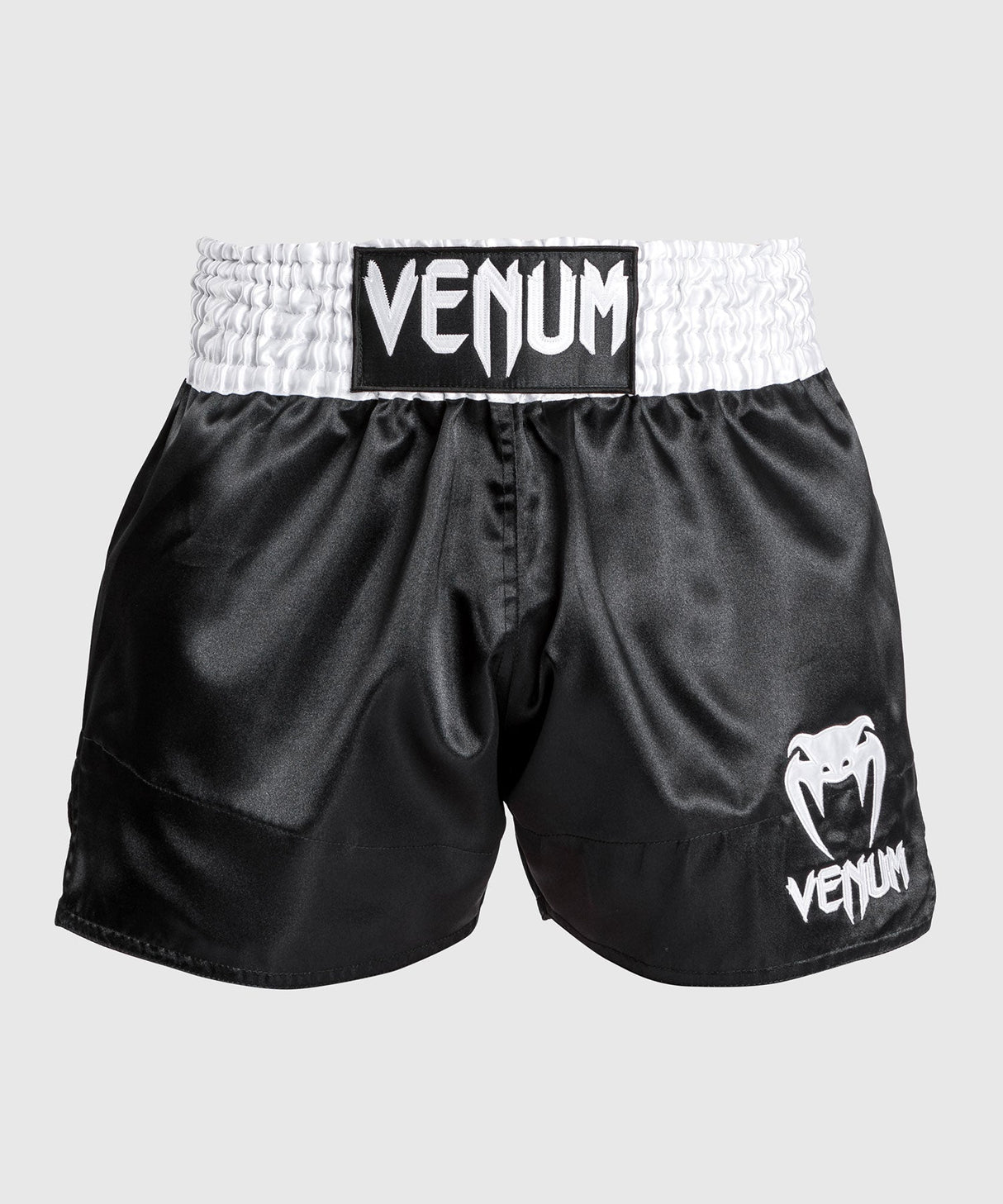Venum Classic Muay Thaï Short - Black/White/White Fight Co