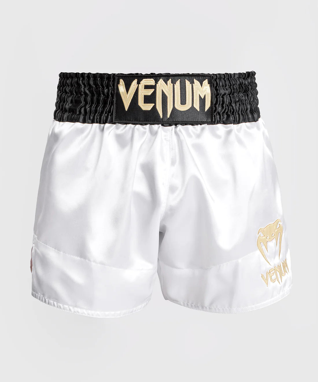 Venum Classic Muay Thaï Short - Black/White/White Fight Co